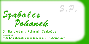 szabolcs pohanek business card